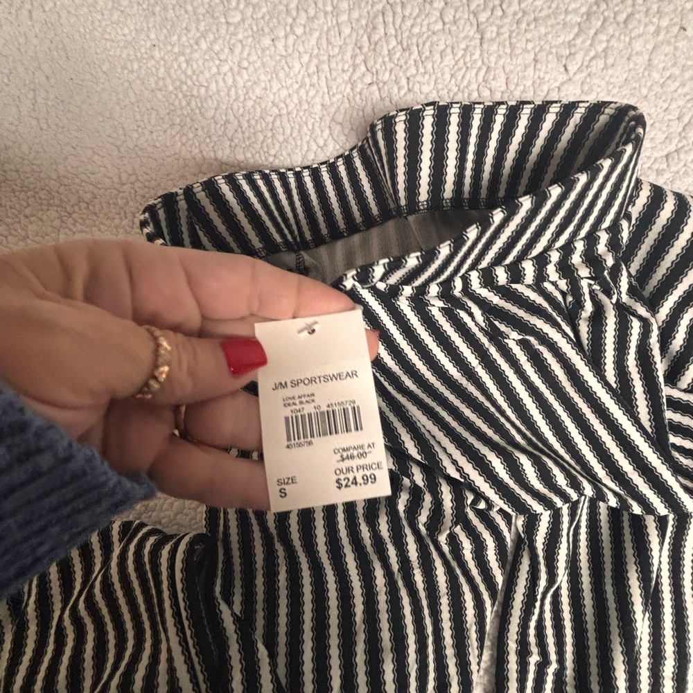 Cato Black and White Striped Pant